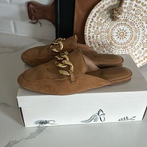 Brown suede mules good condition.  Great fall shoes